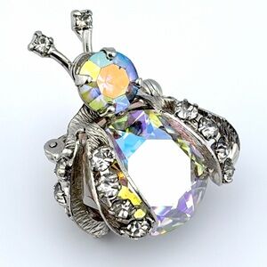 Mid Century WARNER  AB Fly Pin Brooch Signed